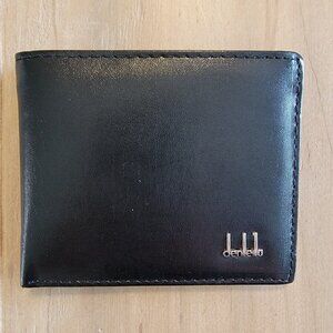 DENLEILU Wallet Black Mens Classic Faux Leather‎ Bifold Inner Zipper